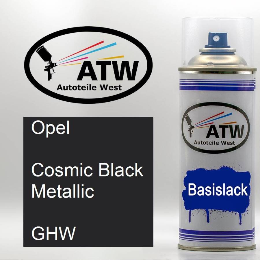 Opel, Cosmic Black Metallic, GHW: 400ml Sprühdose, von ATW Autoteile West.